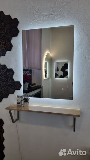 Парящее зеркало с Led подсветкой прямоугольное