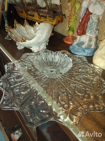 Вазы, ваза-тортница, редкие, Богемия, винтаж