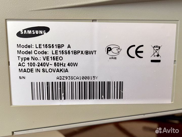 Телевизор Samsung LE15S61BP A