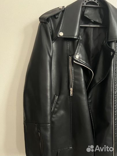 Кожаная куртка косуха оверсайз