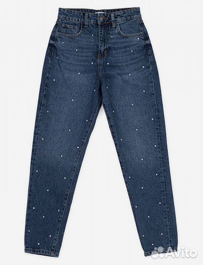 Джинсы Mom fit со стразами Marmalato