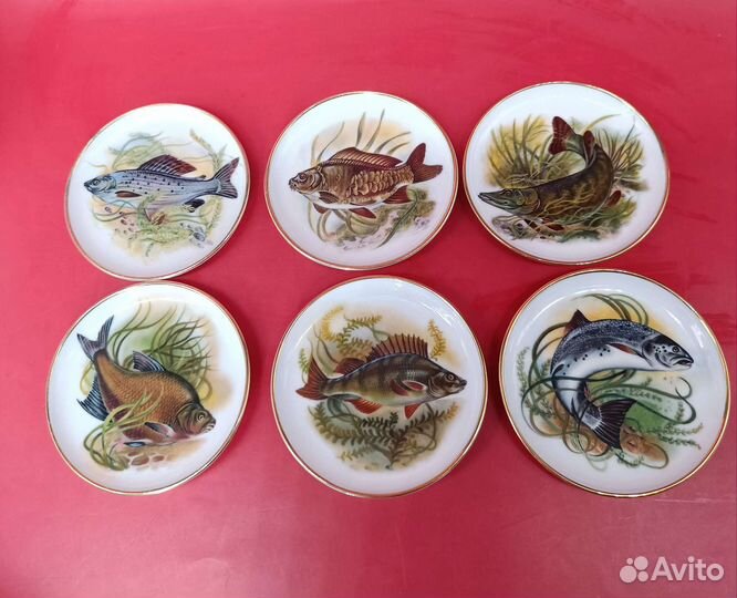 Набор блюдец Рыбы от Kaiser Porzellan. Германия