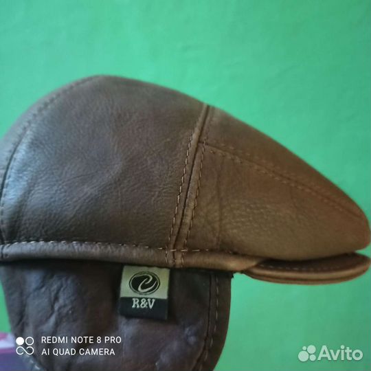 Мужская кожаная кепка размер 59