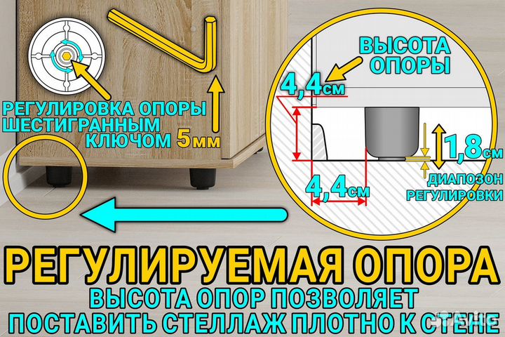 Тумба(шкаф) с полкой 3 отдела/модульная мебель