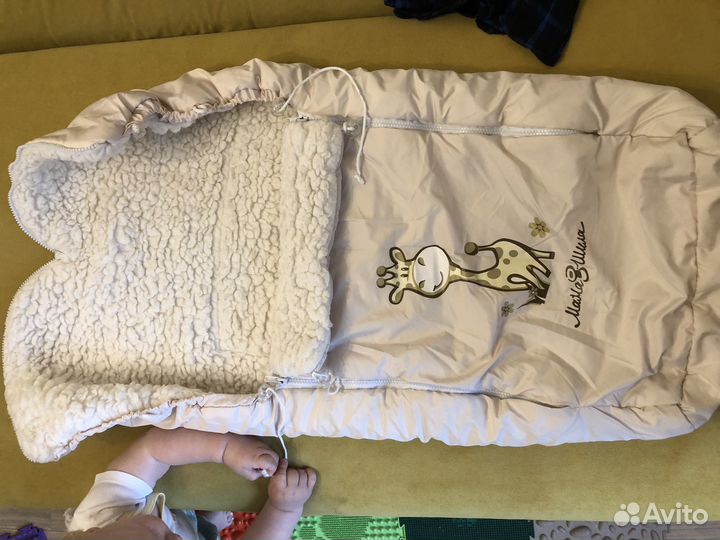 Зимний конверт в коляску на овчине