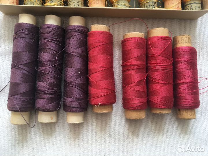 Нитки шелковые Шёлк швейный натуральный 1954 СССР