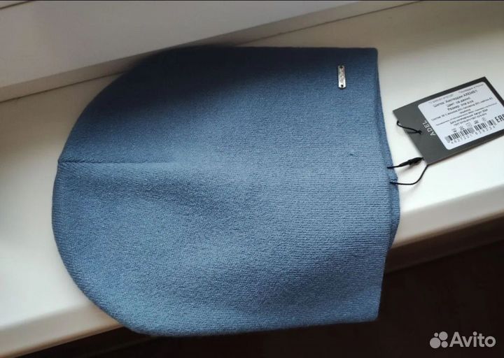 Новая Шапка Трикотаж Цвет Джинсовый