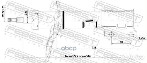 Амортизатор передний левый GAS.twin tube 22110