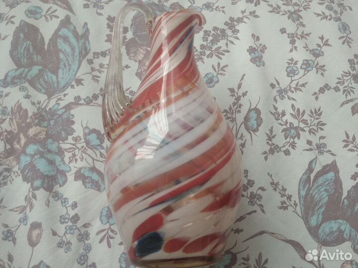 Кувшин цветное стекло СССР