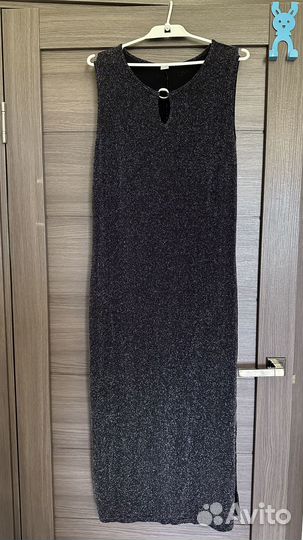 Черное блестящее платье футляр