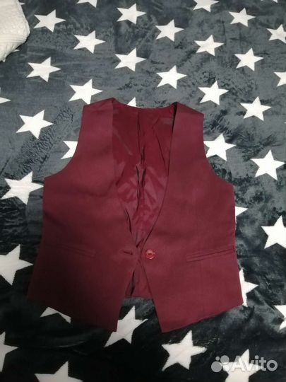 Бордовый школьный жилет для девочки(34 шк)