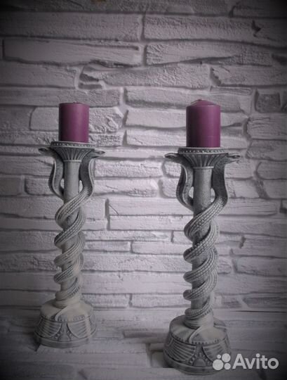 Подсвечник интерьерный большой из камня
