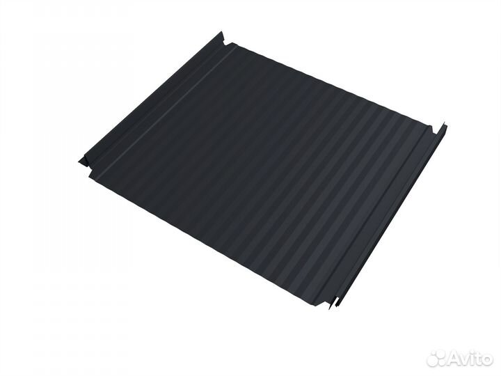 Кликфальц Double Pro Gofr Grand Line 0,45 Drap TwinColor с пленкой на замках RAL 7024 мокрый асфальт