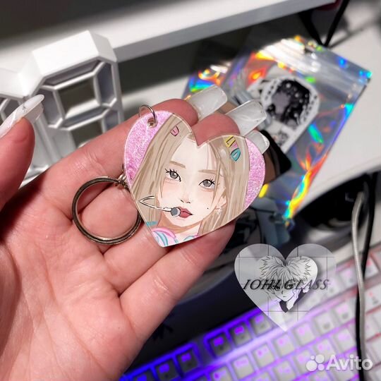 Аниме брелки в виде сердечка