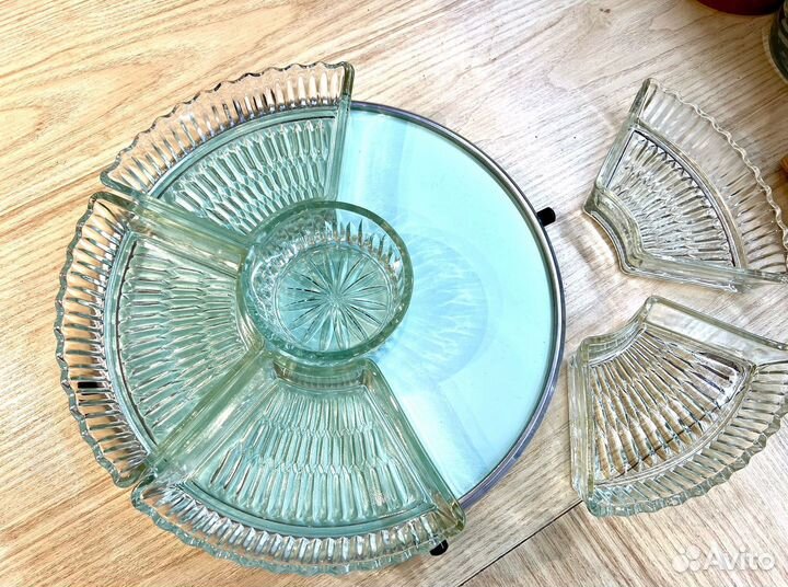 Менажница винтажная стекло СССР Ленинград