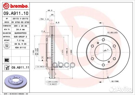 Диск тормозной передн mitsubishi: pajero IV 06