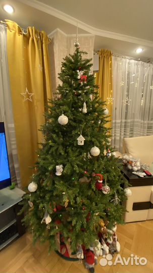 Ель искусственная 210см новогодняя металл основан