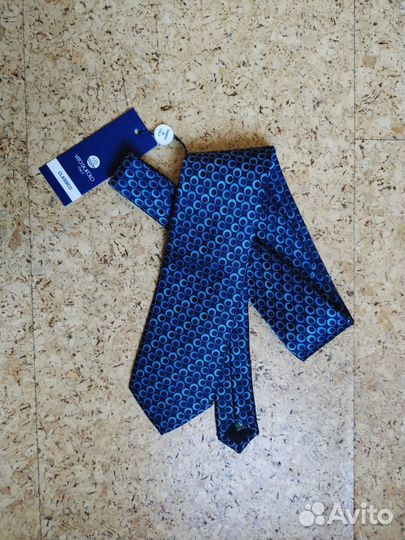 Шелковый галстук Vito Rufolo (Италия), синий горош