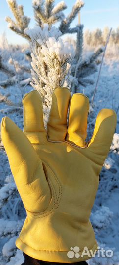 Перчатки кожаные зимние