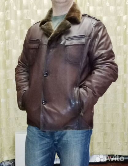 Дубленка натуральная мужская 52 54