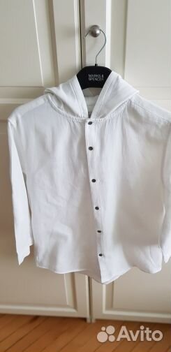 Рубашка для мал. с кап. бел.цв.хл.100 р.152 11/12