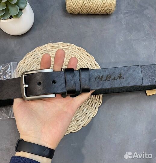 Ремень из натуральной кожи с именной гравировкой