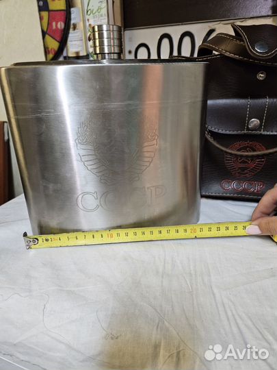 Фляга из нержавеющей стали СССР с чехлом бу