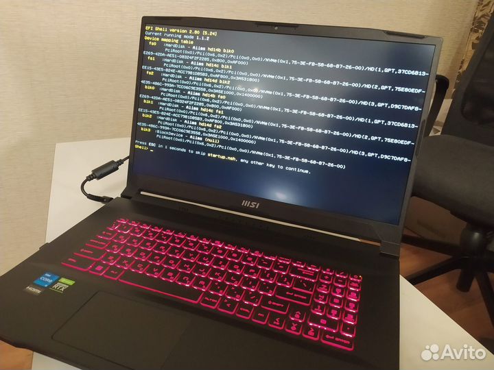 17.3 MSI GF76 Katana i5 12500H/16/512/3050ti 4gb