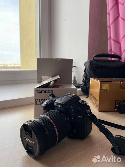 Фотоаппарат nikon d7200+объектив tamron sp AF28-75