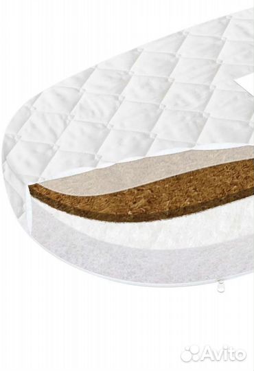 Матрас в овальную кроватку 125 х 75