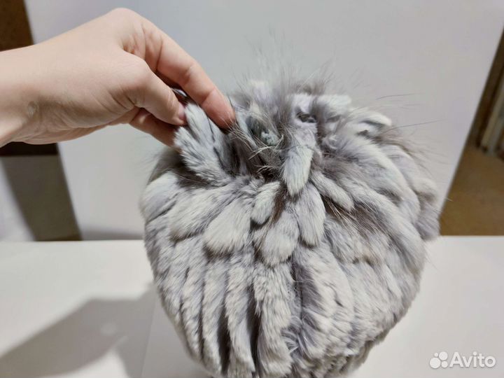 Меховая шапка зимняя женская кролик, 58 (L) р