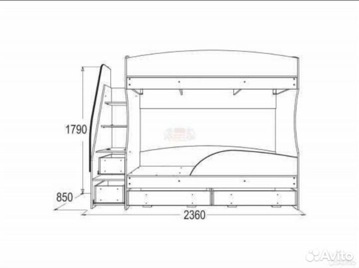 Двухъярусная кровать бу