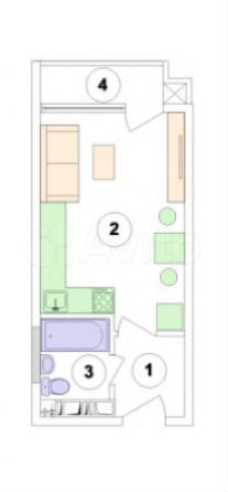 Квартира-студия, 27,3 м², 9/20 эт.