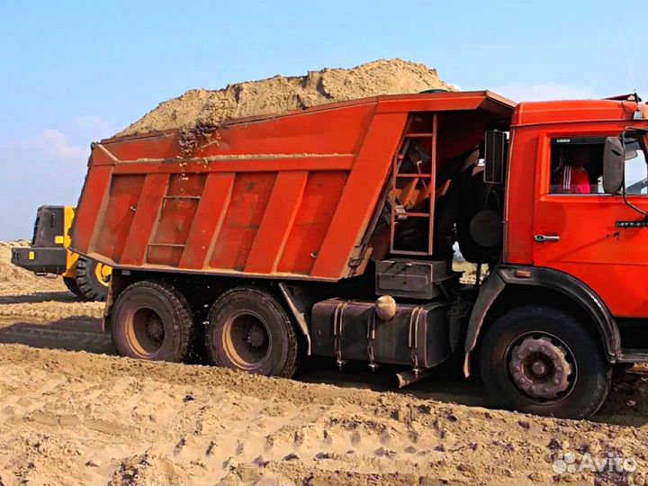 Песок строительный разной фракции от трех кубов