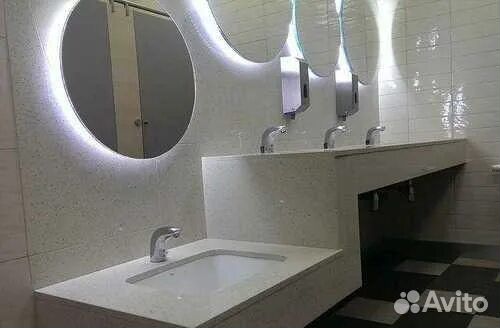 Столешницы раковины в санузлы ТЦ офисы