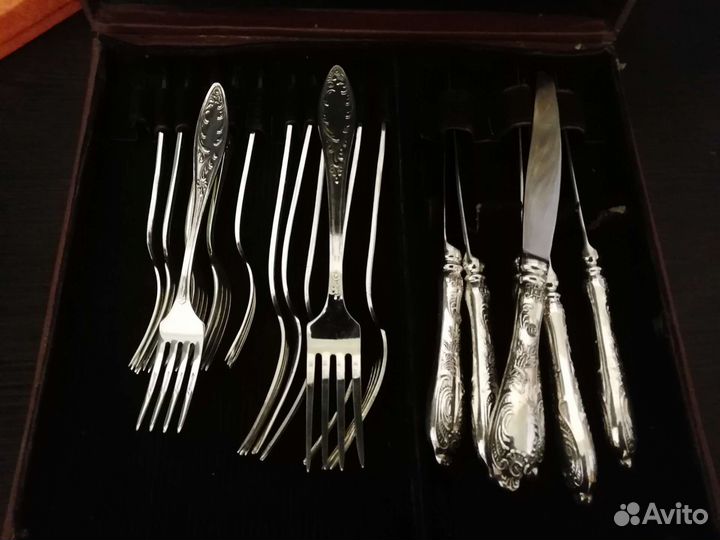 Мельхиоровый набор СССР. Вилки и ножи