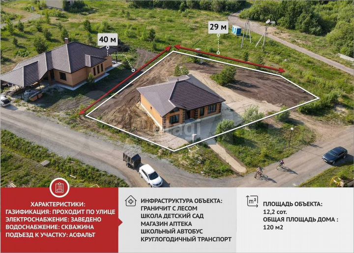 Дом 120 м² на участке 12,2 сот.