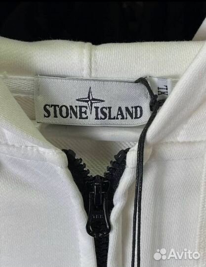 Зип худи stone island белая
