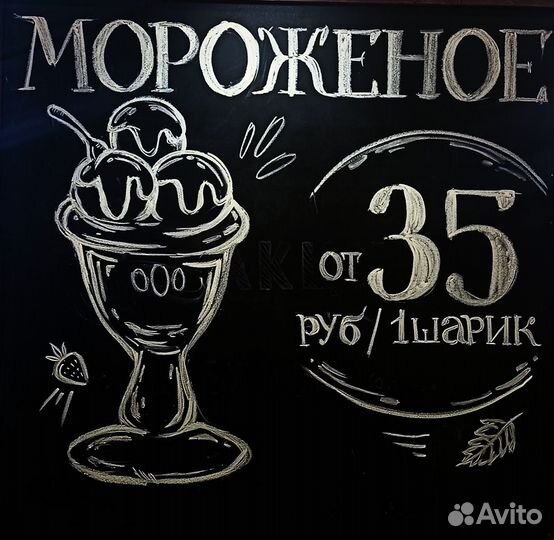 Роспись меловой доски для кафе, бара