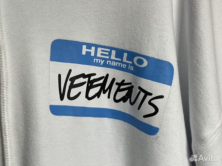 Худи Vetements My Name Is Vetements White