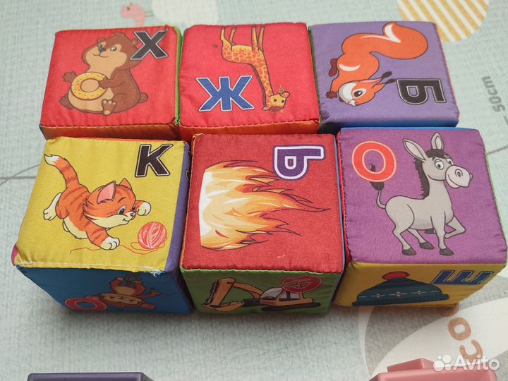 Мягкие, тактильные кубики для малышей