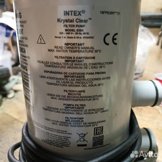 Картриджный фильтр насос для бассейна intex 638R