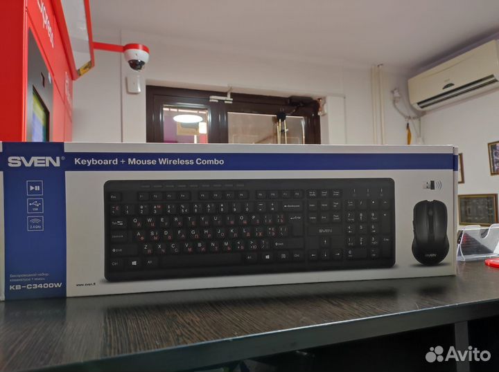 Беспроводной набор клавиатура+мышь sven KB-C3400W