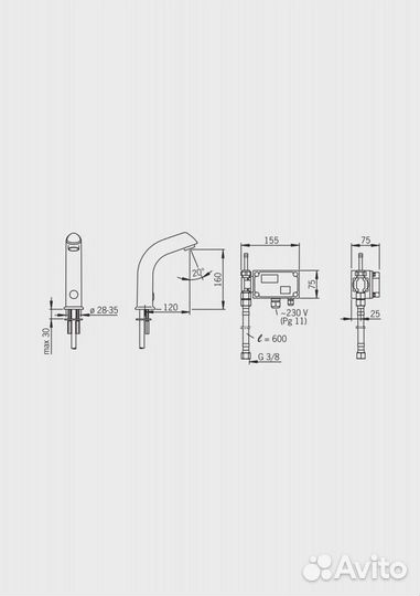 6100 Washbasin faucet, 230 V Oras Electra
