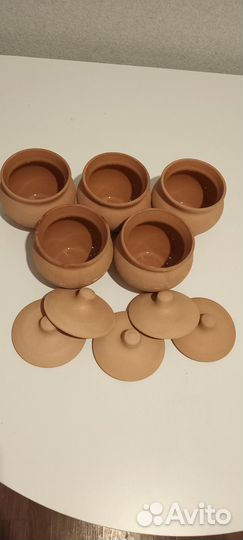 Горшочки глиняные для запекания, набор 5 шт