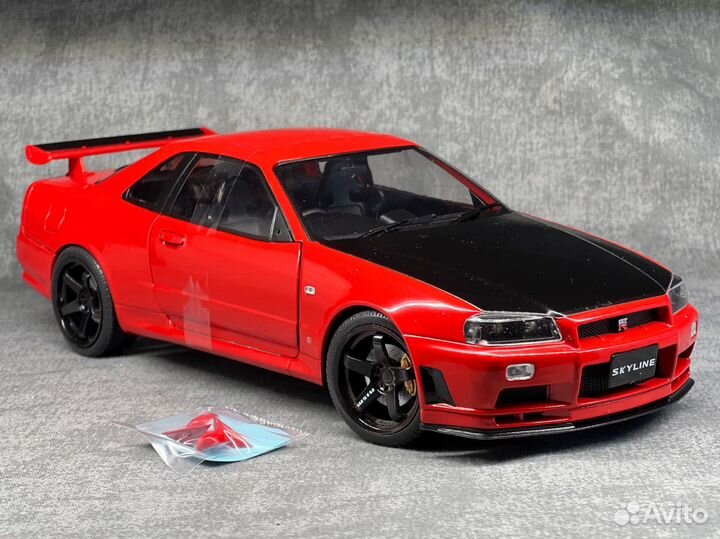 Модель nissan skyline r34 1/18 solido