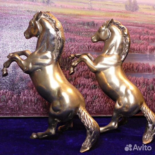 Лошади на дыбах.Статуэтка.Латунь.Конь.Декор