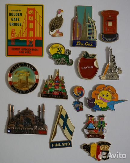 Магниты сувенирные на холодильник, метал