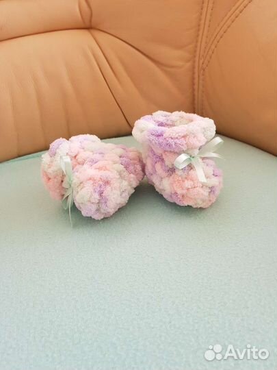 Плед детский плюшевый и пинетки