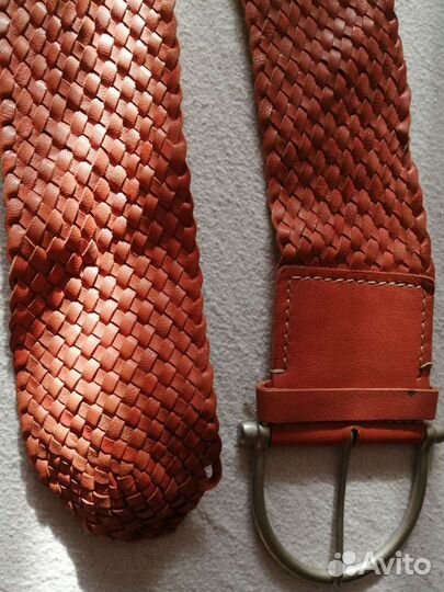 Ремень кожаный плетёный